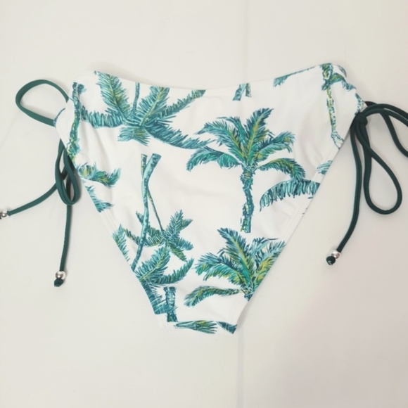 NWT Cupshe 2pc Bikini Swimsuit Green + White Palm Sz Medium - Picture 9 of 12